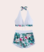Vestido de baño tropical dos piezas en short