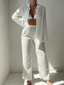 Conjunto de salida de baño 2 piezas pantalon y blusa abierta manga larga