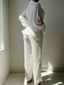 Conjunto de salida de baño 2 piezas pantalon y blusa abierta manga larga
