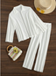 Conjunto de salida de baño 2 piezas pantalon y blusa abierta manga larga