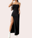 Vestido largo con tirantes negro