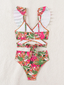 Set dos piezas floral con panty tiro alto