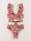 Set dos piezas floral con panty tiro alto