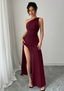 Vestido elegante cuello asimetrico