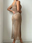 Vestido cover up con abertura de muslo