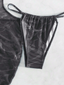 Conjunto de vestido de baño tie-dye con salida de baño de cuello redondo panty gris