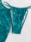 Conjunto de vestido de baño tie-dye con salida de baño de cuello redondo panty