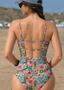 Enterizo con estampado floral tropical y espalda descubierta