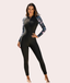 Vestido de baño manga larga con pantalón color negro vista frontal