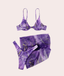 Vestido de baño marmoleado de 3 piezas color morado vista trasera