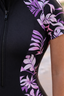 Vestido de baño estampado de plantas manga corta en short