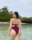 Bikini dos piezas top cruzado y panty tiro alto